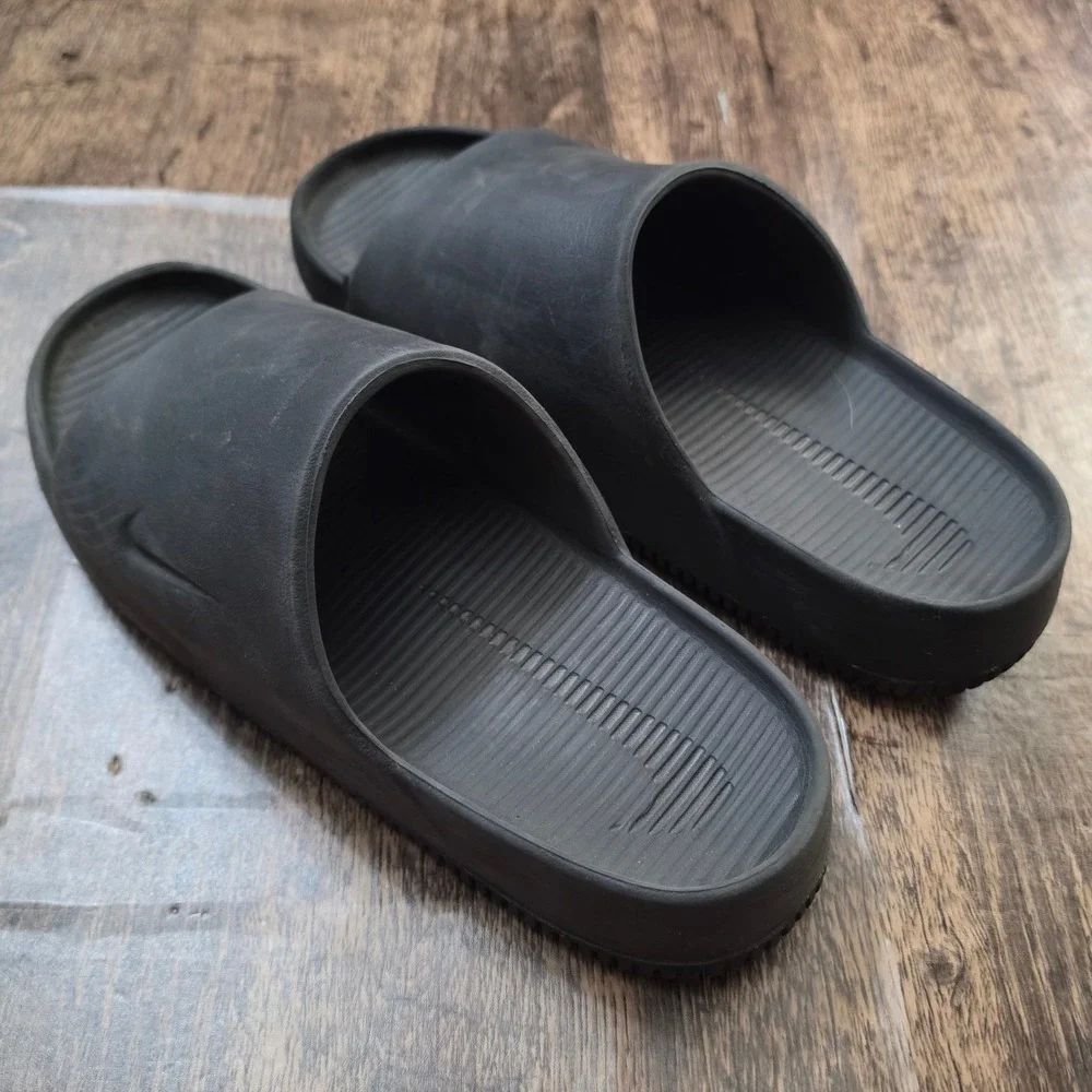 NIKE Calm Slides Men Size 13 Black Foam Slip On Sandals DX4816-001
